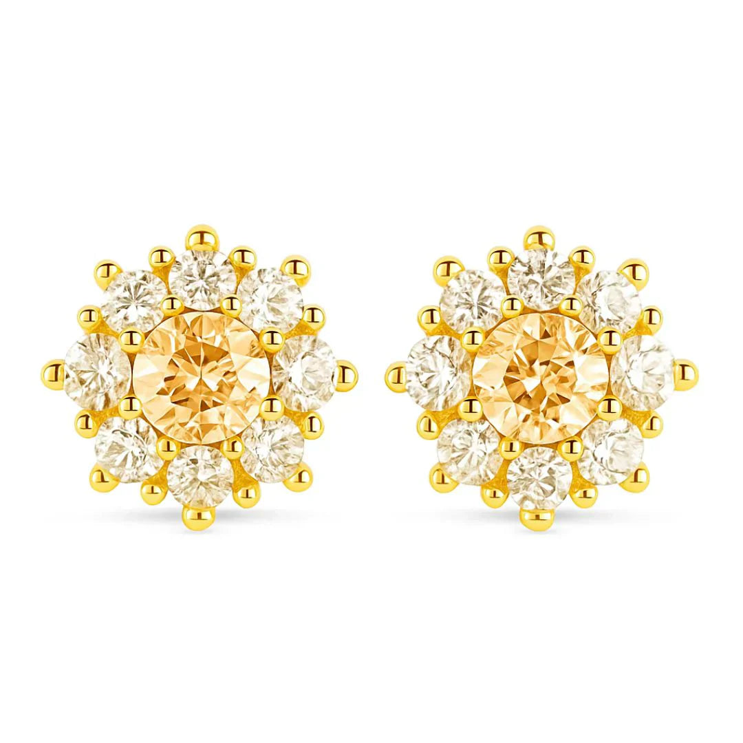 Brincos banhados em Ouro 24k com zircônia