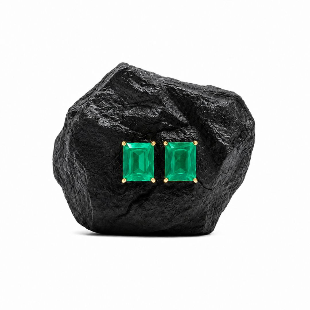 Brincos banhados em ouro 24k com zircônia