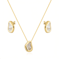 Conjunto Dourado Formato Orgânico Madrepérola