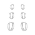 Trio de Argolas Lisas em Prata 925