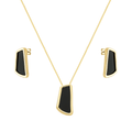 Conjunto Dourado Estilo Orgânico Preto