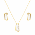 Conjunto Dourado Estilo Orgânico Madrepérola