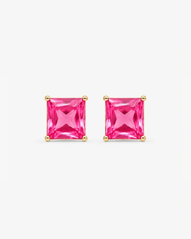 Brincos Socotra - Banhada a Ouro 24k com Zircônia Rosa
