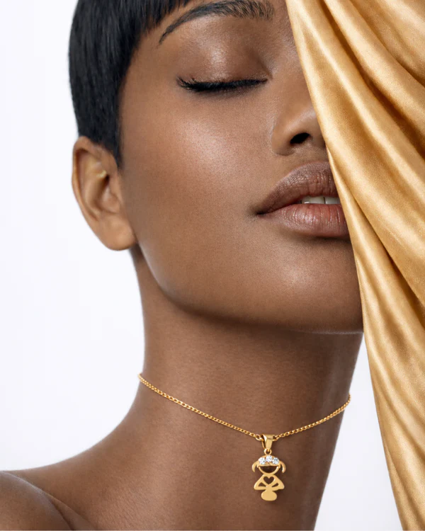 Colar Feminino Meinina Solitária de Mercúrio Banhada em ouro 24k
