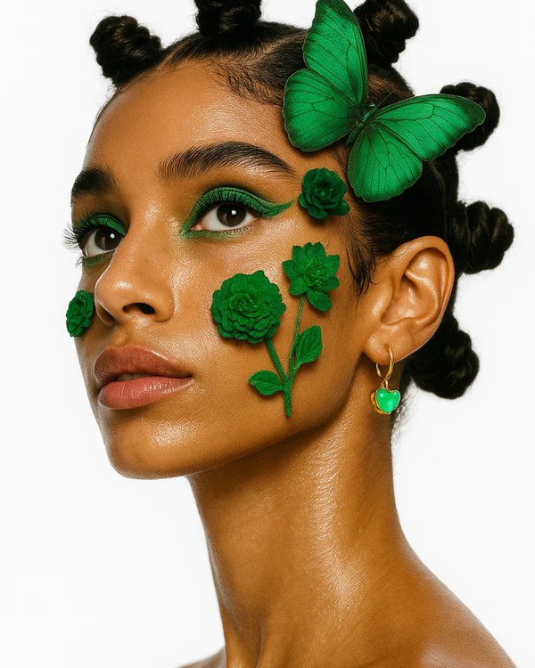 Brincos Femininos Coração Verde da Ilha Viridella Banhado em ouro 24k