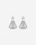 Brincos Femininos Véu Celestial em Prata 925 com Zircônia