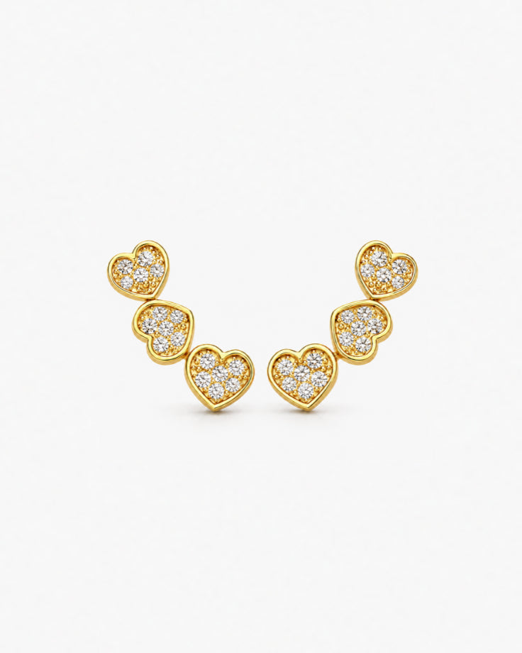 Brincos Femininos Cordis Banhados a Ouro 24k com Zircônia
