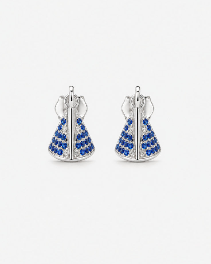Brincos Femininos Atlântida em Prata 925 com Zircônia Azul