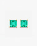 Brincos Femininos Tsavo Banhados a Ouro 24k com Zircônia Verde