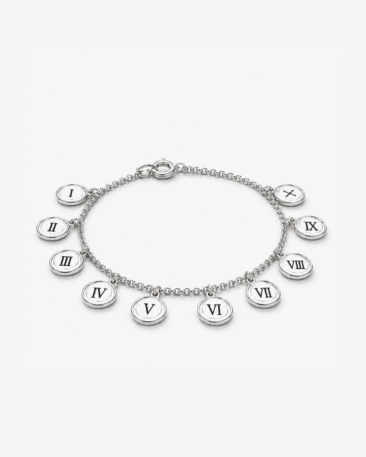 Pulseira Feminina - Leges Dei Aeternae Banhada a Ouro Branco 24k