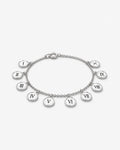 Pulseira Feminina - Leges Dei Aeternae Banhada a Ouro Branco 24k