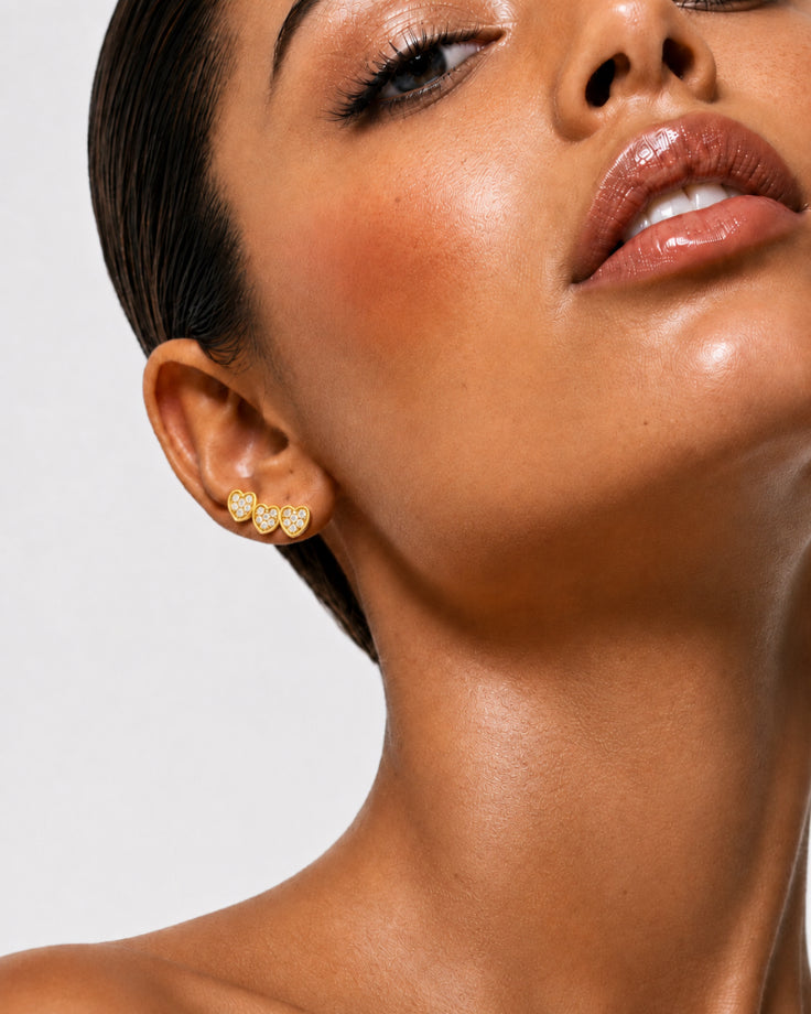 Brincos Femininos Cordis Banhados a Ouro 24k com Zircônia