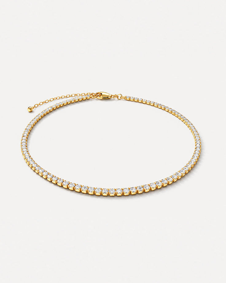 Colar Riviera Banhado em Ouro 24k com Zircônia