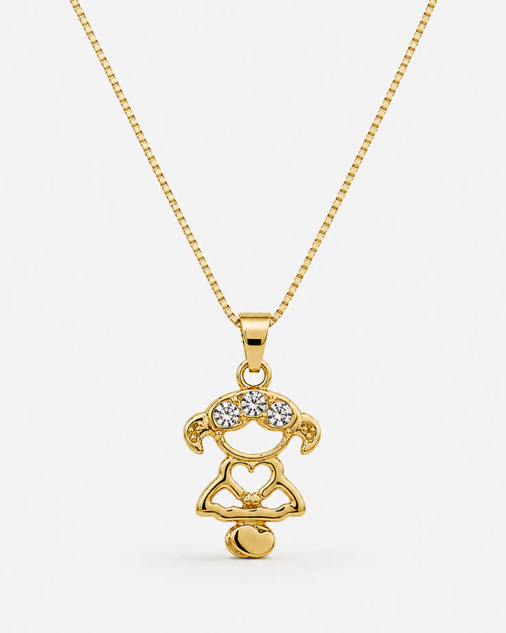Colar Feminino Meinina Solitária de Mercúrio Banhada em ouro 24k