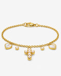 Pulseira Feminina Madre Pérola de Ilha Madagascar Banhada em ouro 24k