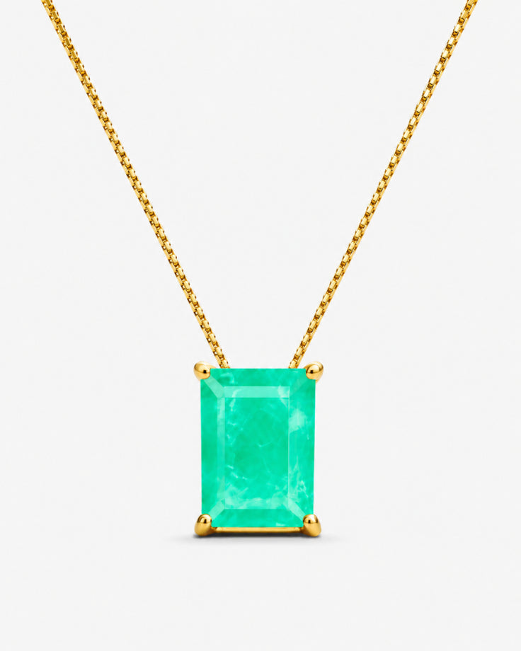 Colar Feminino Pedra Verde da Ilha Koralyn Banhado em ouro 24k