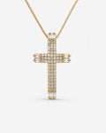 Colar Feminino Cruz Byzantium em Ouro 24k com Zircônia