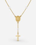 Colar Terço Feminino Caelestis Crucis em Ouro 24k