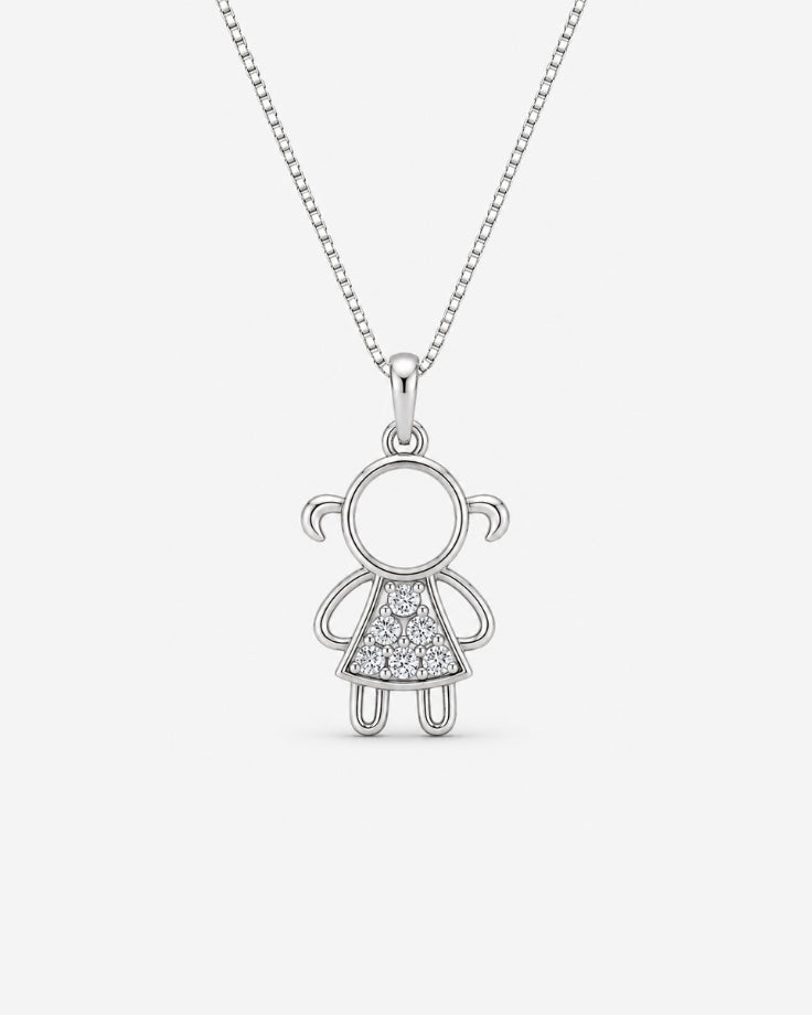 Colar Perséfone Mãe e Filha em Prata 925 com Zircônia