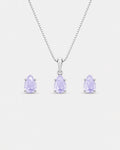 Conjunto Feminino Vinland em Prata 925 com Zircônia Roxa