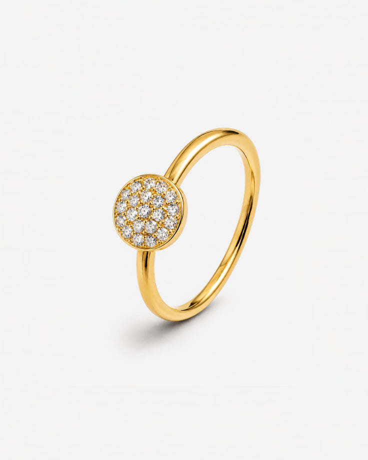 Anel Feminino Ophir Banhado a Ouro 24k com Zircônia