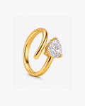 Anel Feminino Orbitis Aureum Banhado a Ouro 24k com Zircônia