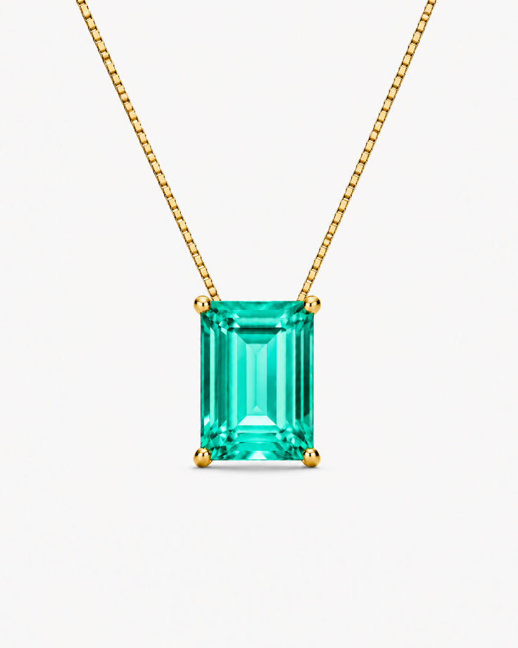 Colar Feminino Pedra Verde da Ilha Koralyn Banhado em ouro 24k