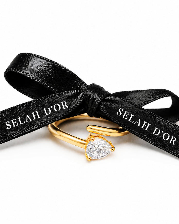 Anel Feminino Orbitis Aureum Banhado a Ouro 24k com Zircônia