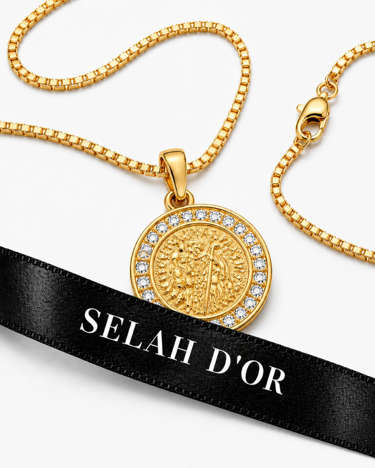 Colar Feminino - São Miguel Banhado em Ouro 24k 