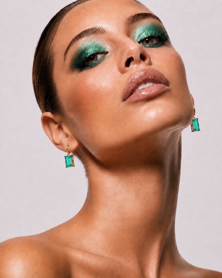 Brincos Thule - Banhado a Ouro 24k com Zircônia Verde
