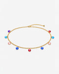 Colar Choker Aquarela em Ouro 24k com Zircônias Coloridas