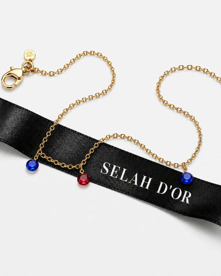 Colar Choker Aquarela em Ouro 24k com Zircônias Coloridas