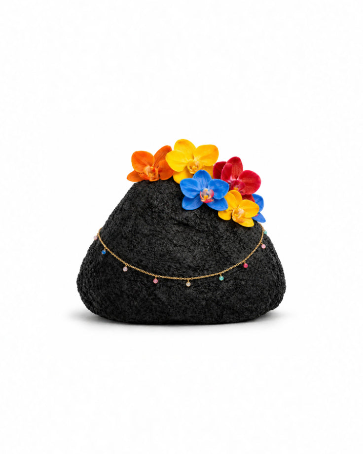 Colar Choker Aquarela em Ouro 24k com Zircônias Coloridas