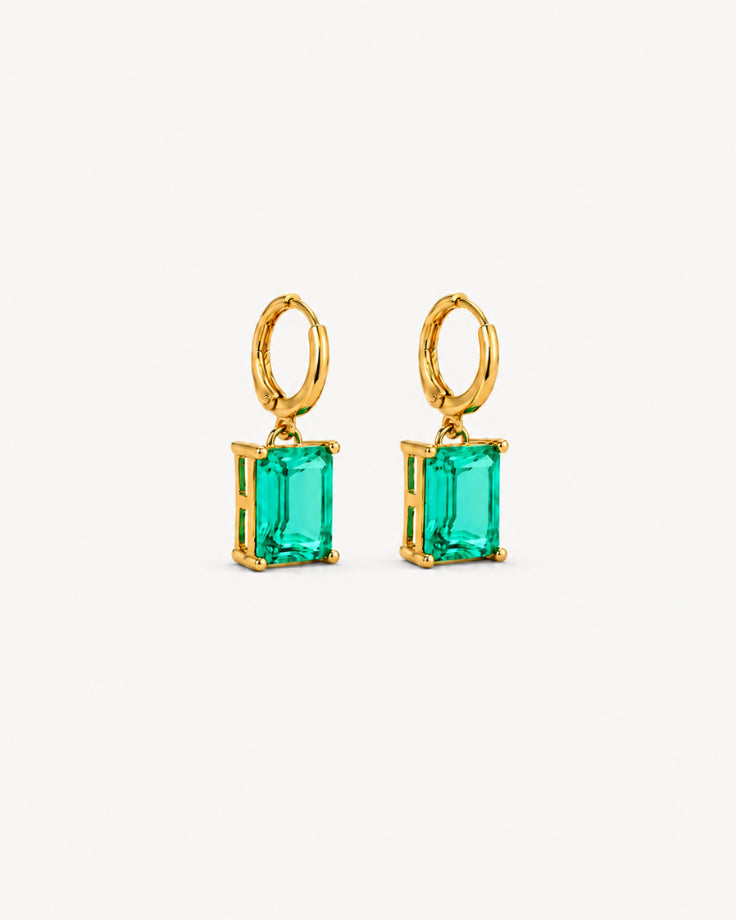 Brincos Thule - Banhado a Ouro 24k com Zircônia Verde