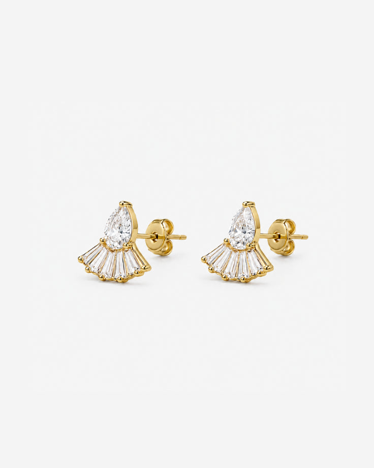 Brincos Femininos Alarivelle — Banhado a Ouro 24k com Zircônia