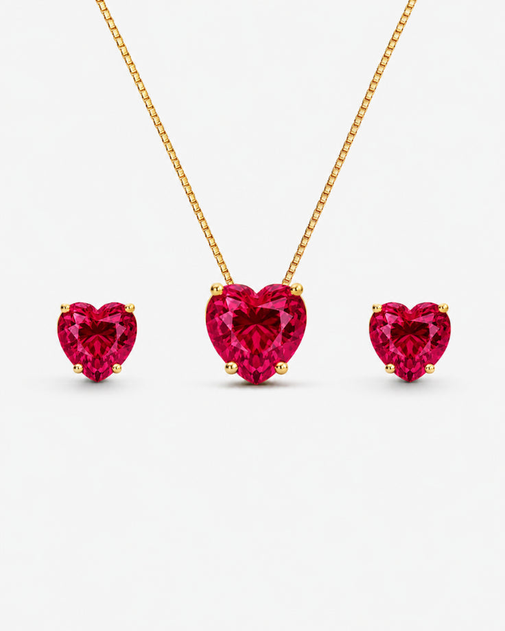 Conjunto Feminino - Carmine em Banhado em Ouro 24k
