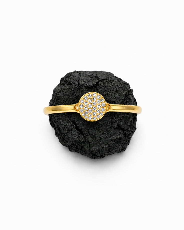 Anel Feminino Ophir Banhado a Ouro 24k com Zircônia
