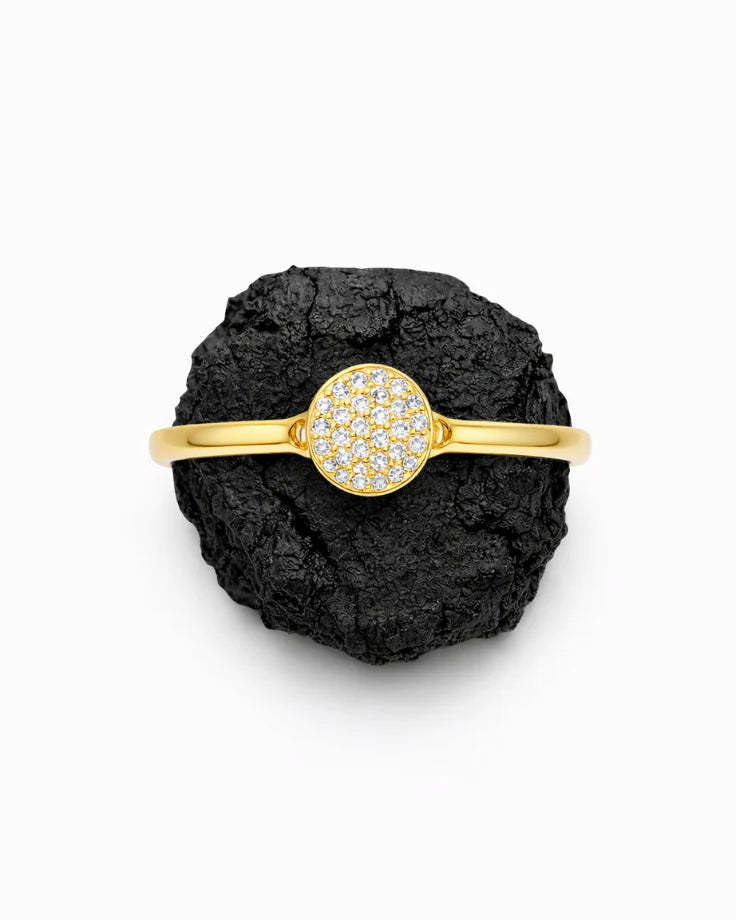 Anel Feminino Ophir Banhado a Ouro 24k com Zircônia sobre pedra