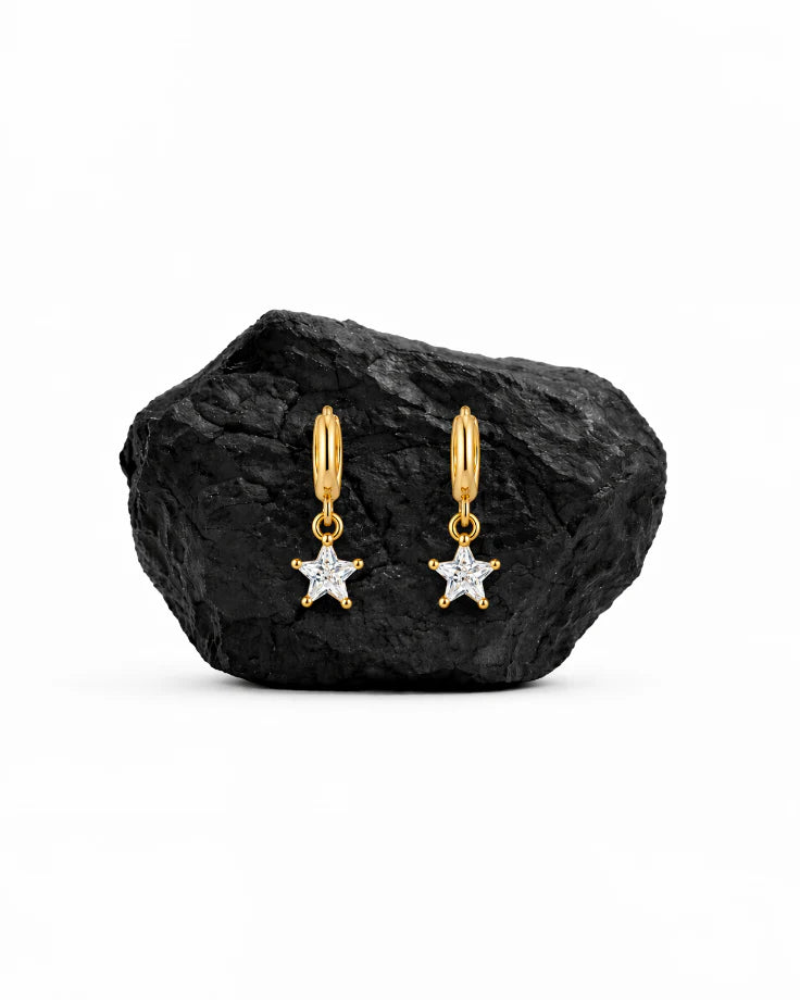 Brincos Femininos Allende Banhados a Ouro 24k com Zircônia