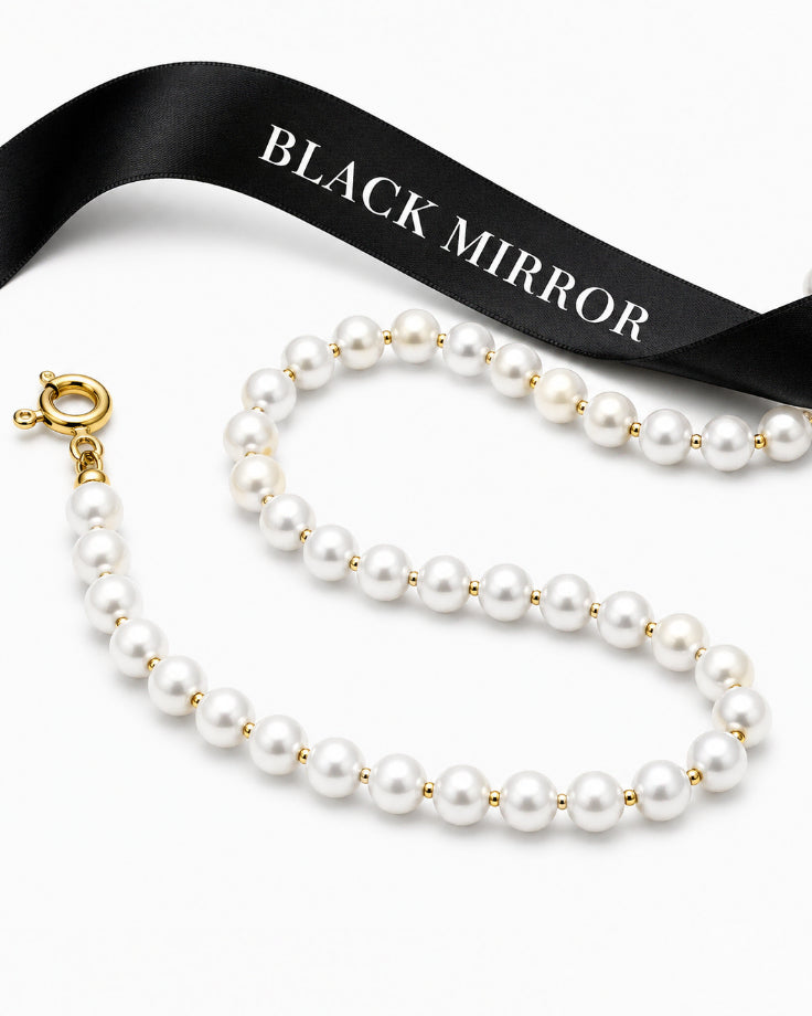 Pulseira Feminina Pérolas da Ilha Lemúria banhada em ouro 24k