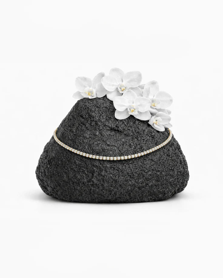 Colar Riviera Banhado em Ouro 24k com Zircônia